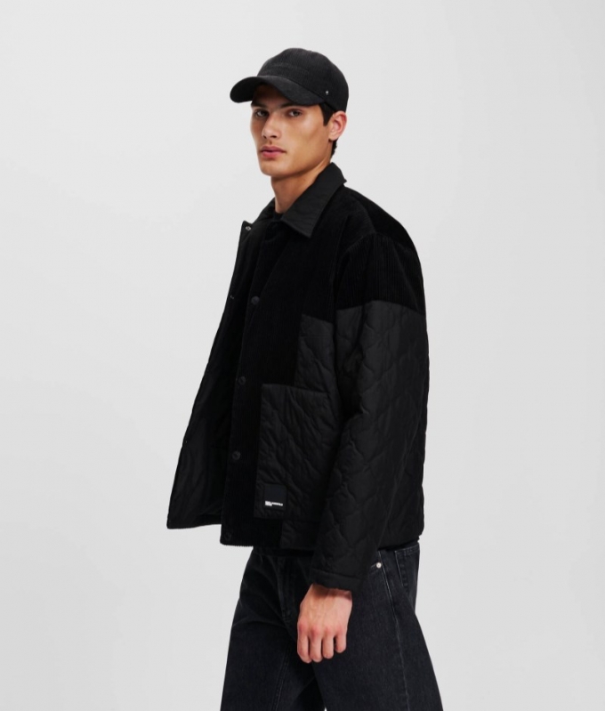 MEN'S KLJ FABRIC MIX JACKET - BLACK