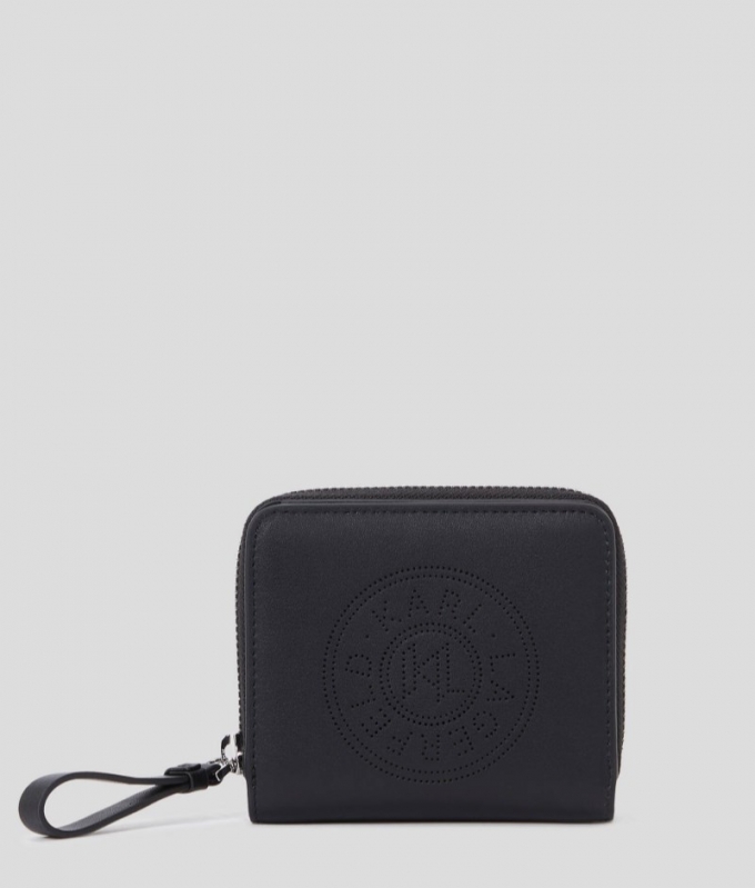 WOMEN'S K/CIRCLE MEDIUM BIFOLD WALLET - Black