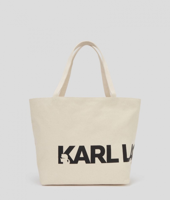 WOMEN'S K/ESSENTIAL OVERSIZED LOGO SHOPPER - Natural