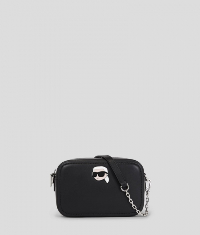 WOMEN'S IKON PIN LEATHER CAMERA BAG - Black