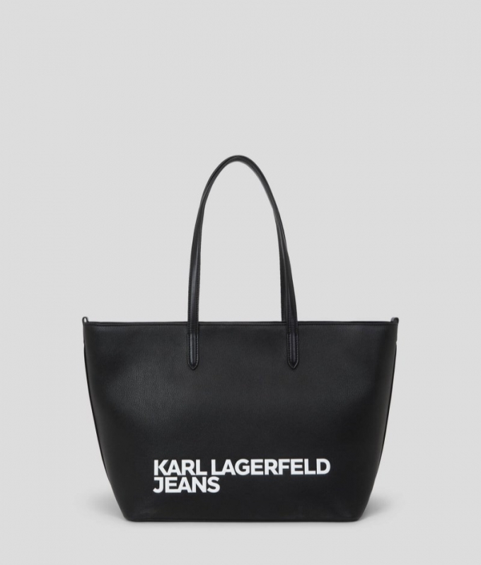 WOMEN'S KLJ LOGO LARGE TOTE BAG - BLACK