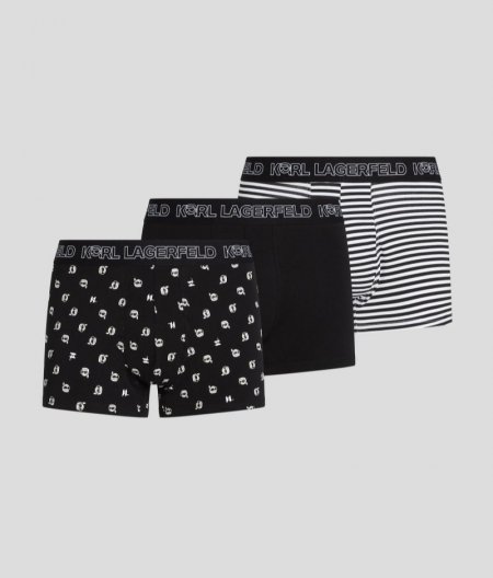 MEN'S IKON TRUNKS – 3-PACK - Black All Over Mini Pattern