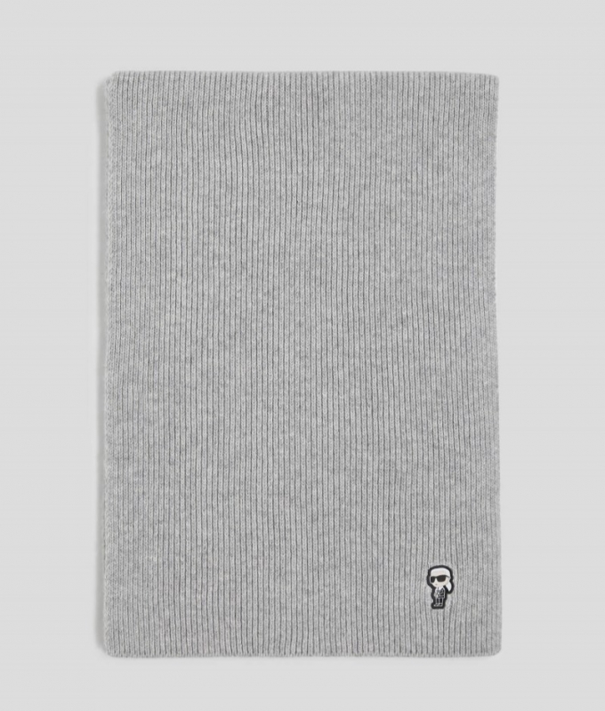 WOMEN'S IKON KNIT SCARF - Light Grey Mélange