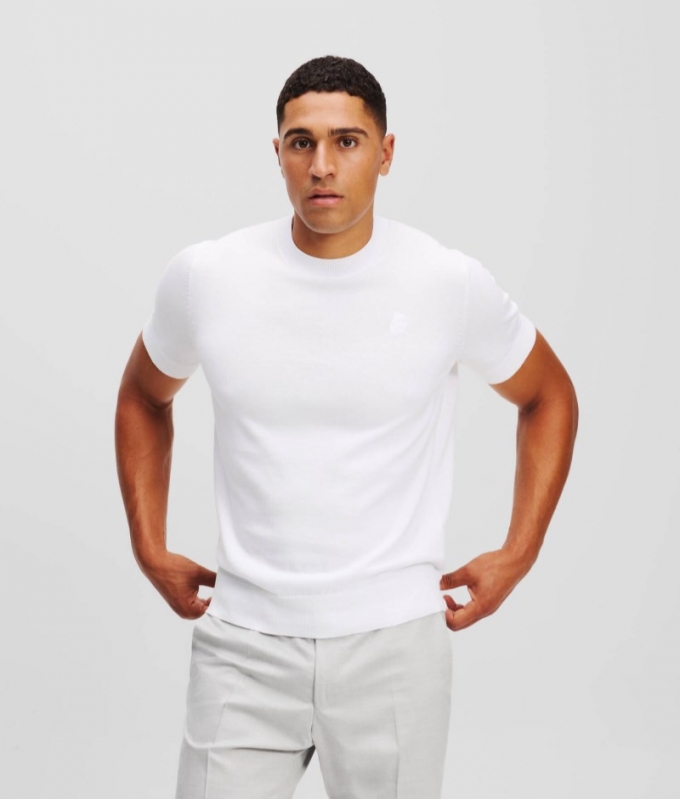 MEN'S KARL KAMEO SHORT-SLEEVED SWEATSHIRT - White