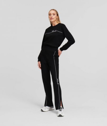 WOMEN'S KARL SIGNATURE SWEATPANTS - Black