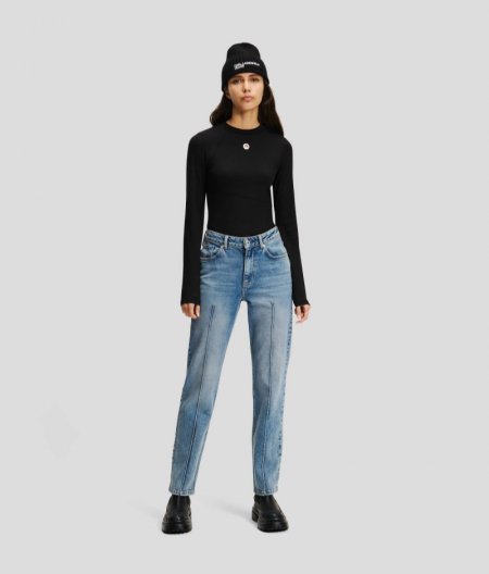 WOMEN'S KLJ HIGH-RISE TAPERED JEANS - Faded Mid Blue