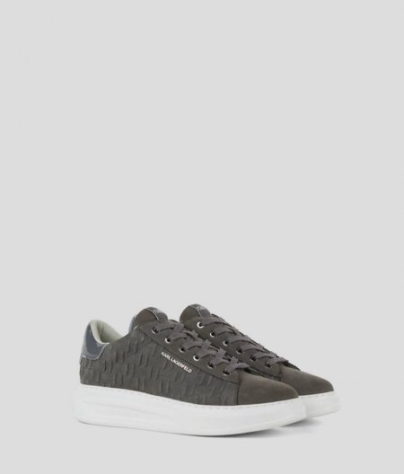 MEN'S KL MONOGRAM KAPRI SNEAKERS - Grey/White