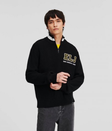 MEN'S KLJ HALF-ZIP SWEATER - BLACK