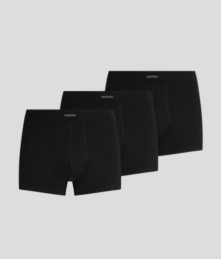 MEN'S HOTEL KARL METAL TAB TRUNKS – 3-PACK - Black