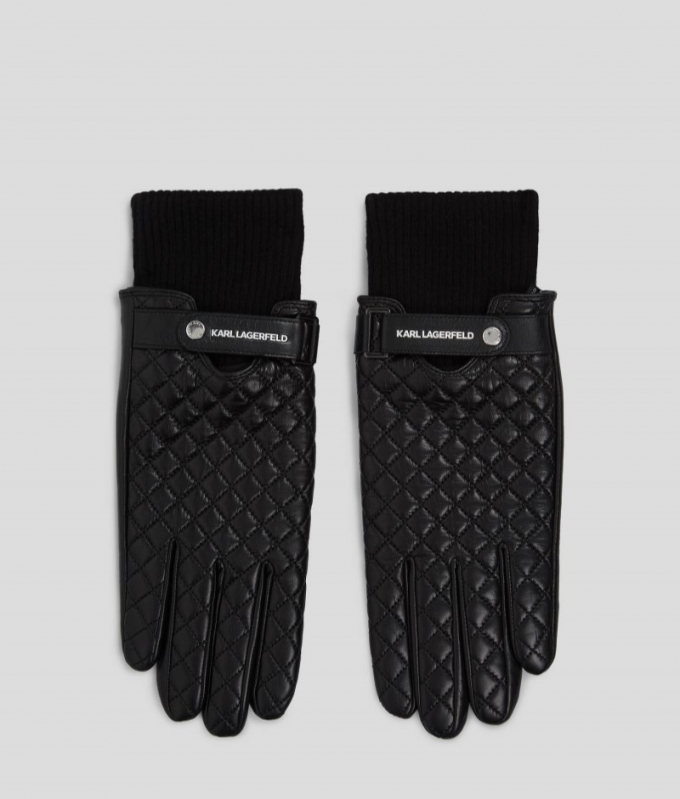 MEN'S K/ESSENTIAL LEATHER GLOVES - Black