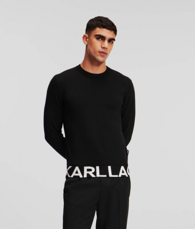 MEN'S KARL LOGO SWEATER - Black