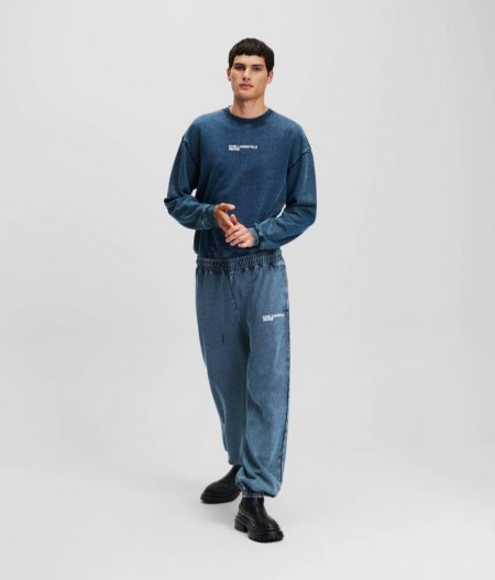 MEN'S KLJ ACID WASH SWEATPANTS - Blue Indigo