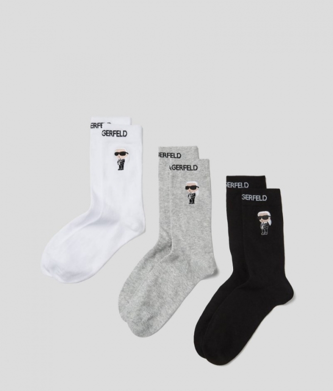 MEN'S IKON Socks 3 Pack - Black/White/Grey