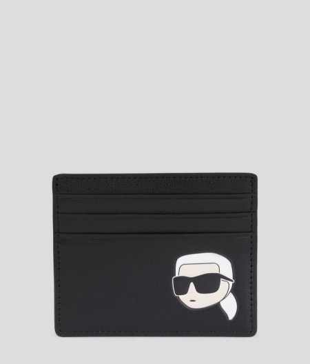 WOMEN'S IKON LEATHER CARDHOLDER - Black