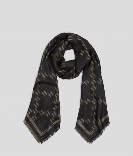 WOMEN'S K/MONOGRAM LUREX SCARF - PRISTINE