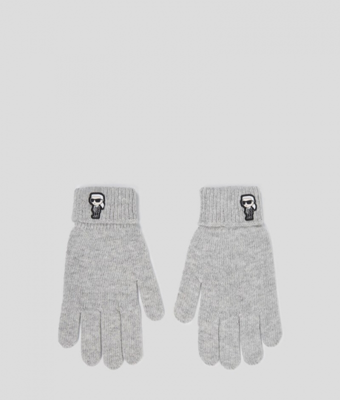 WOMEN'S IKON KNITTED GLOVES - Light Grey Mélange