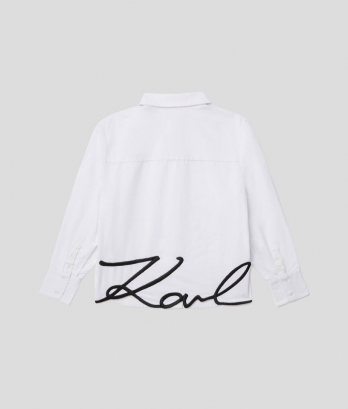 GIRLS KARL SIGNATURE SHIRT - White