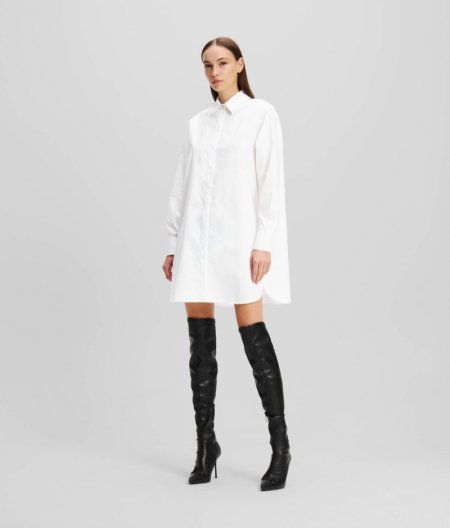 WOMEN'S PEARL-EMBELLISHED TUNIC SHIRT - White