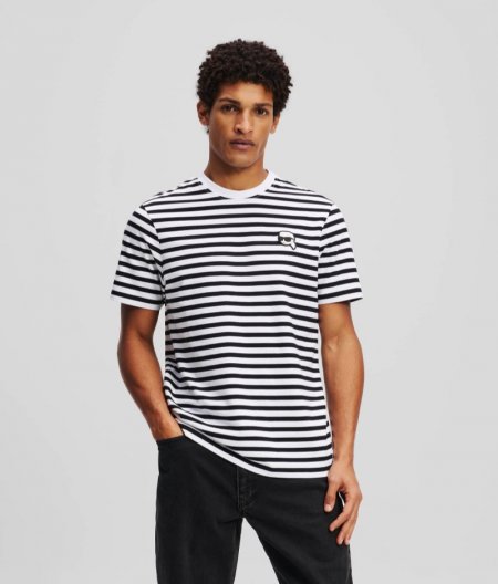 MEN'S IKON STRIPED T-SHIRT - Black/White