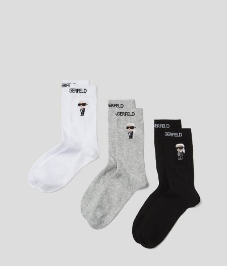 WOMEN'S IKON Socks 3 Pack - Black/White/Grey