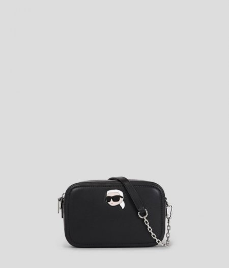 WOMEN'S IKON PIN LEATHER CAMERA BAG - Black