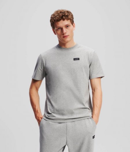 MEN'S KARL LOGO LOUNGEWEAR T-SHIRT - Medium Grey Melange