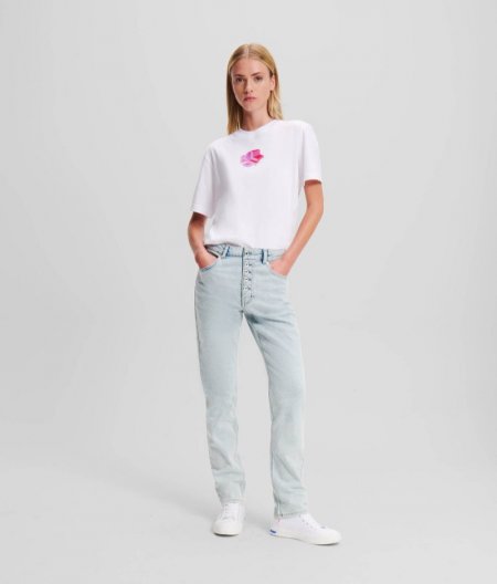 WOMEN'S KLJ HIGH-RISE TAPERED JEANS - Acid Light Blue