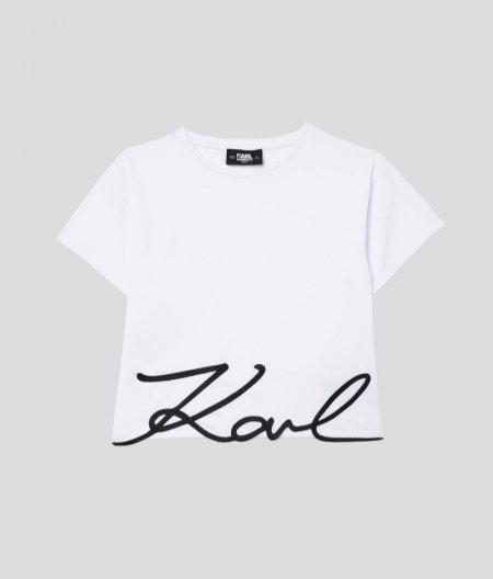 GIRLS KARL SIGNATURE T-SHIRT - White