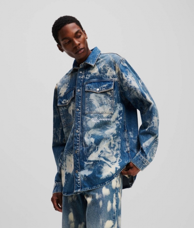 MEN'S BLEACHED DENIM OVERSHIRT - Bleached Denim