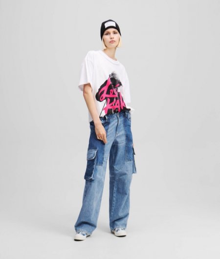 WOMEN'S KLJ X ATELIER RESERVÉ BAGGY DENIM PANTS - Patchwork Blue