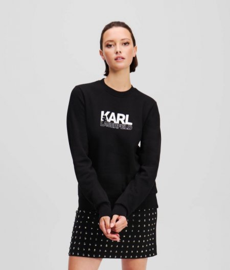 WOMEN'S KARL STACK LOGO SWEATSHIRT - White