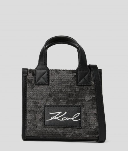 GIRLS SEQUIN TOTE BAG - Black