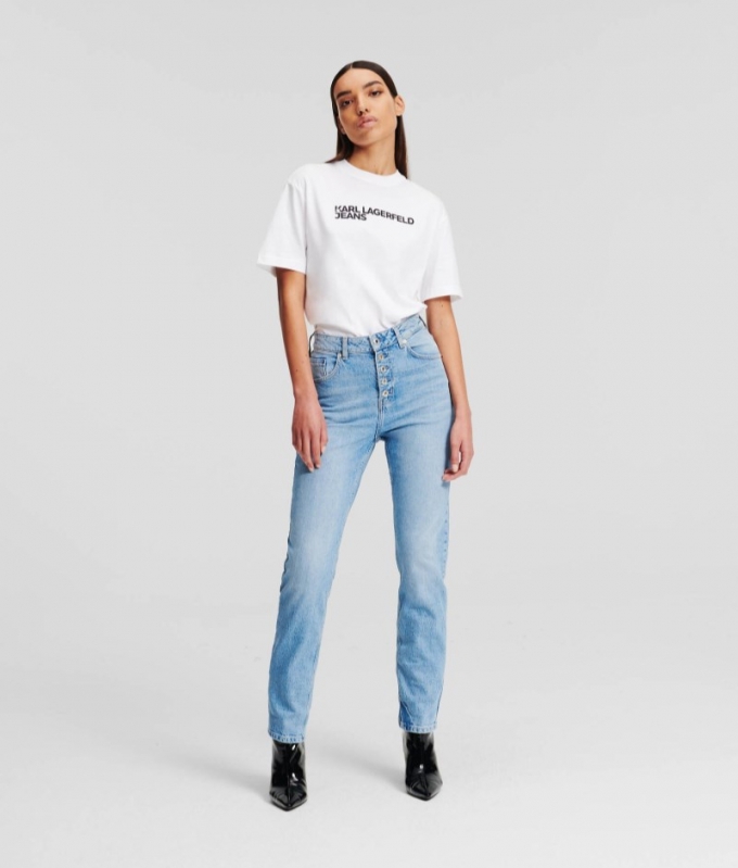 WOMEN'S KLJ HIGH-RISE TAPERED JEANS - WHALE LIGHT BLUE