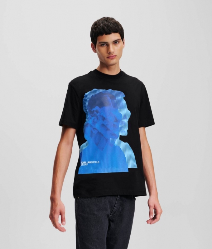 MEN'S KLJ KARL PRINT T-SHIRT - BLACK