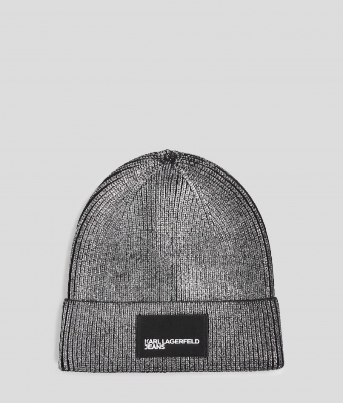 WOMEN'S METALLIC BEANIE - Gunmetal