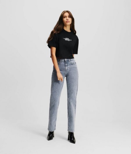 WOMEN'S KLJ HIGH-RISE STRAIGHT JEANS - Acid Pebble Grey