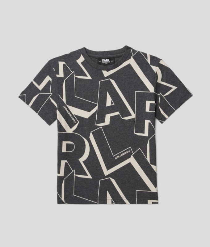 BOYS KARL LOGO T-SHIRT - Charcoal