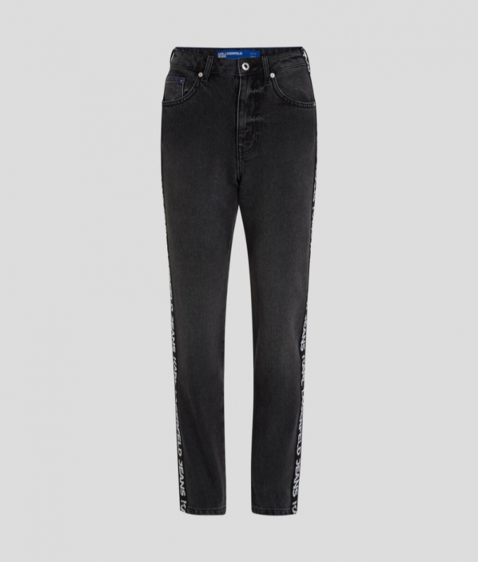 WOMEN'S KLJ HIGH RISE TAPERED JEANS - STONE BLACK