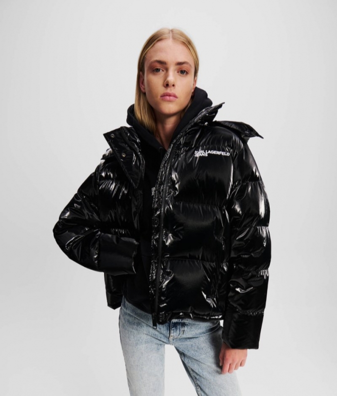 WOMEN'S KLJ PEARLIZED PUFFER JACKET - BLACK