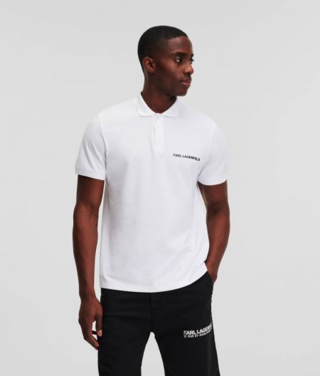 MEN'S KARL LOGO POLO SHIRT - White