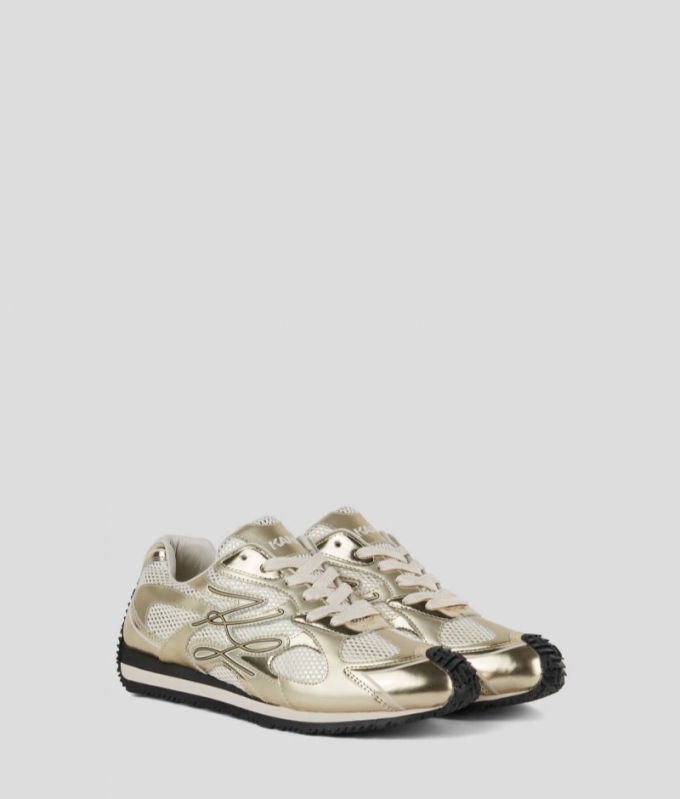 WOMEN'S VELOCETTE AUTOGRAPH OVERLAY SNEAKERS - Gold