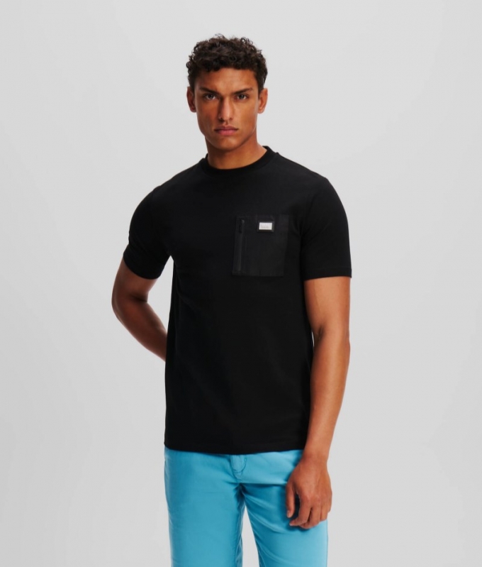 MEN'S POCKET T-SHIRT - BLACK/BLACK