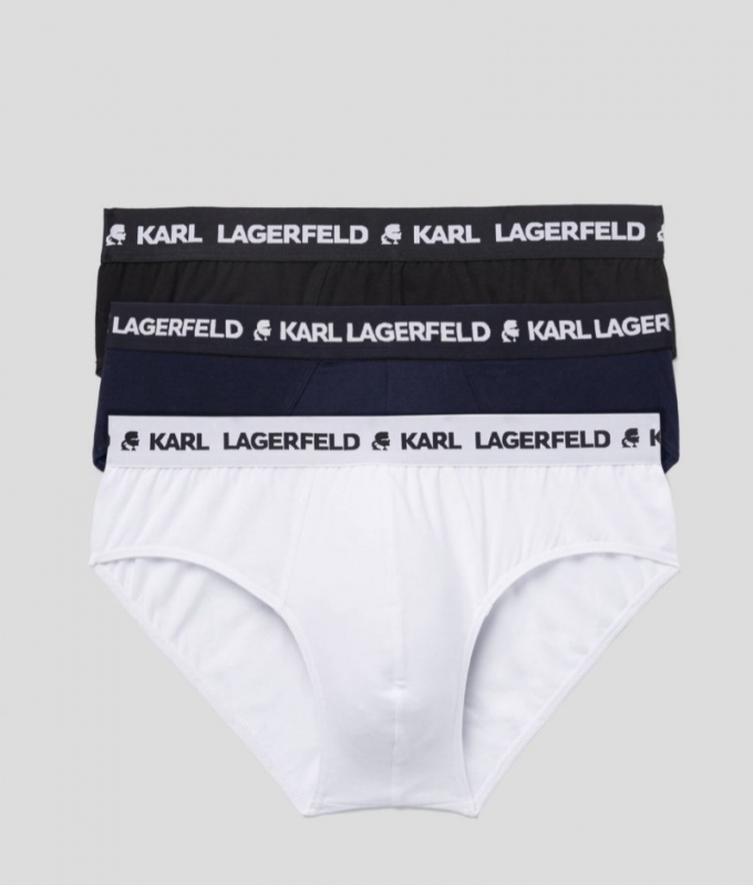 MEN'S LOGO BRIEFS 3-PACK - Black/White/Navy