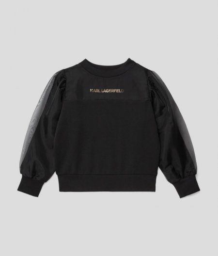 GIRLS ORGANZA SWEATSHIRT - Black