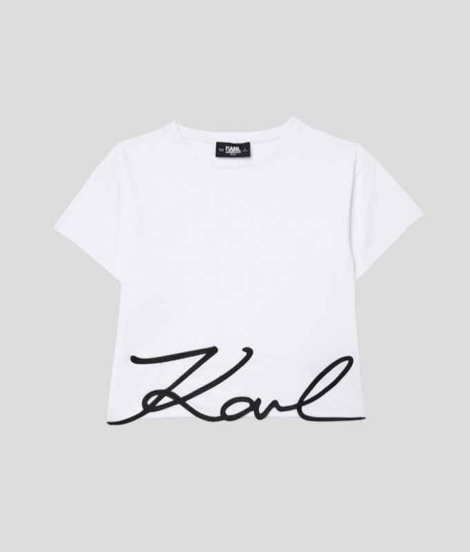 GIRLS KARL SIGNATURE T-SHIRT - White