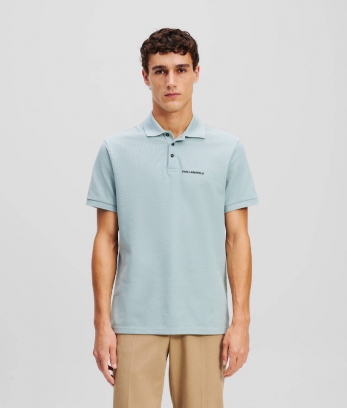 MEN'S KARL LOGO POLO SHIRT - Slate