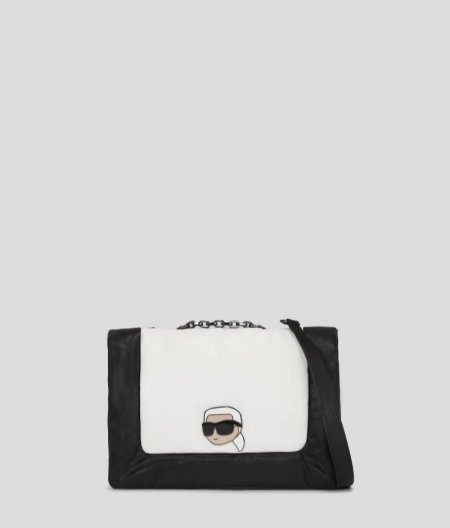 WOMEN'S IKON PUFFY CROSSBODY BAG - White/Black