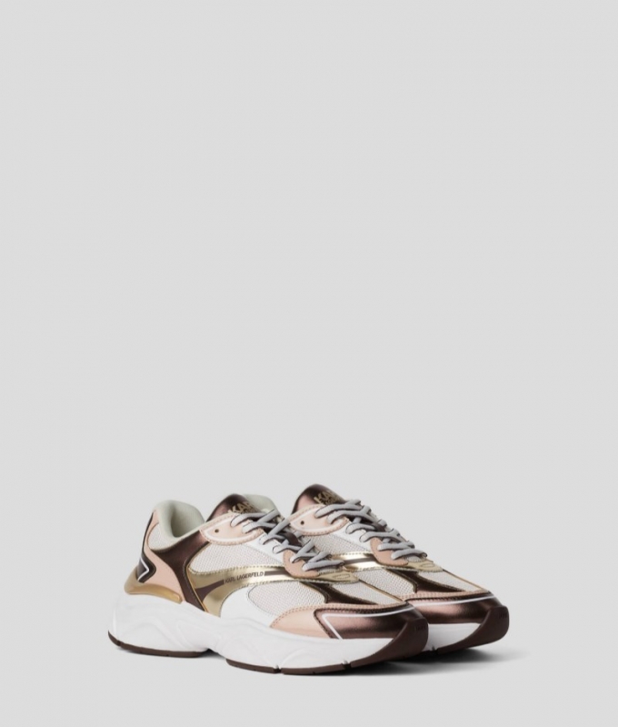 WOMEN'S KOMET METALLIC SNEAKERS - Nude