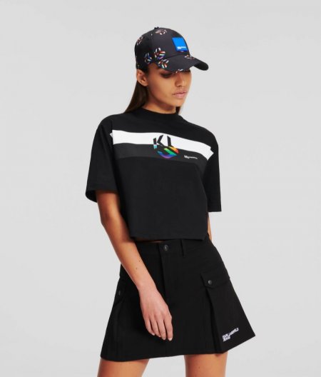 WOMEN'S KLJ ALL LOVE CROPPED T-SHIRT - BLACK