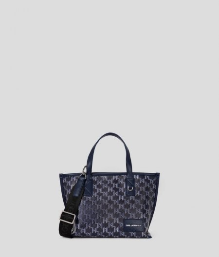 WOMEN'S K/VOYAGE SMALL TOTE BAG - Navy Blue Monogram